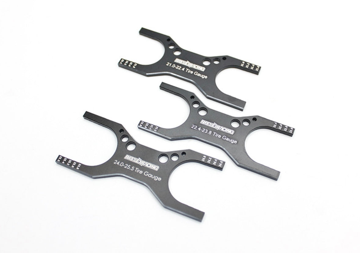 Reflex Racing Aluminum Tire Gauge Set (3pcs) - 21.0mm to 25.5mm RX610