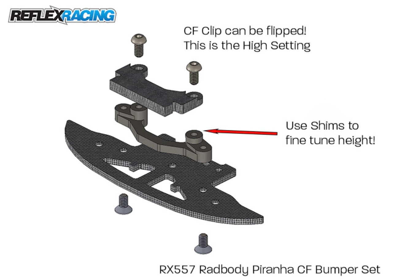 Reflex Racing Radbody Piranha CF Bumper Set RX557