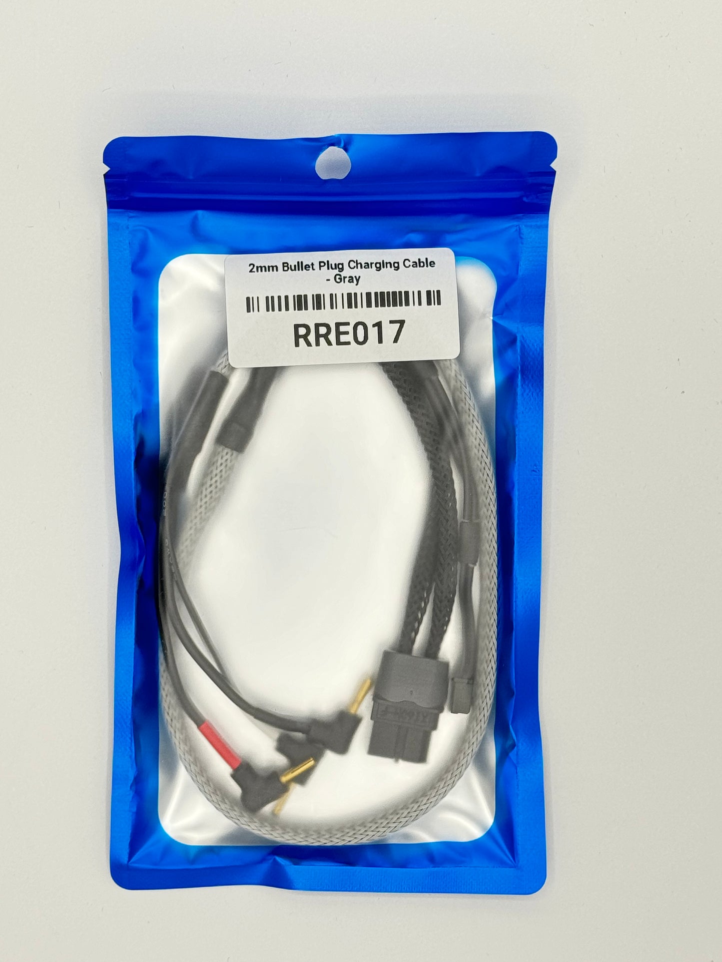 Reflex Racing 2mm Bullet Plug Charging Cable - Grey RRE017