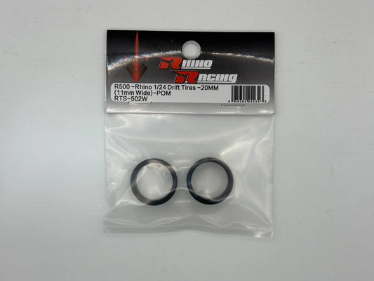 R500 – RHINO 1/24 DRIFT TIRES 2PCS – 20MM (11MM WIDE) – POM – RTS-502W