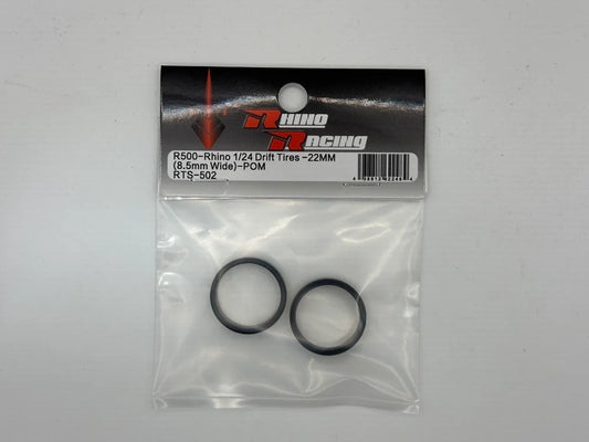 R500 – Rhino 1/24 Drift Tires 2Pcs – 22MM (8.5mm Wide) – POM – RTS-502