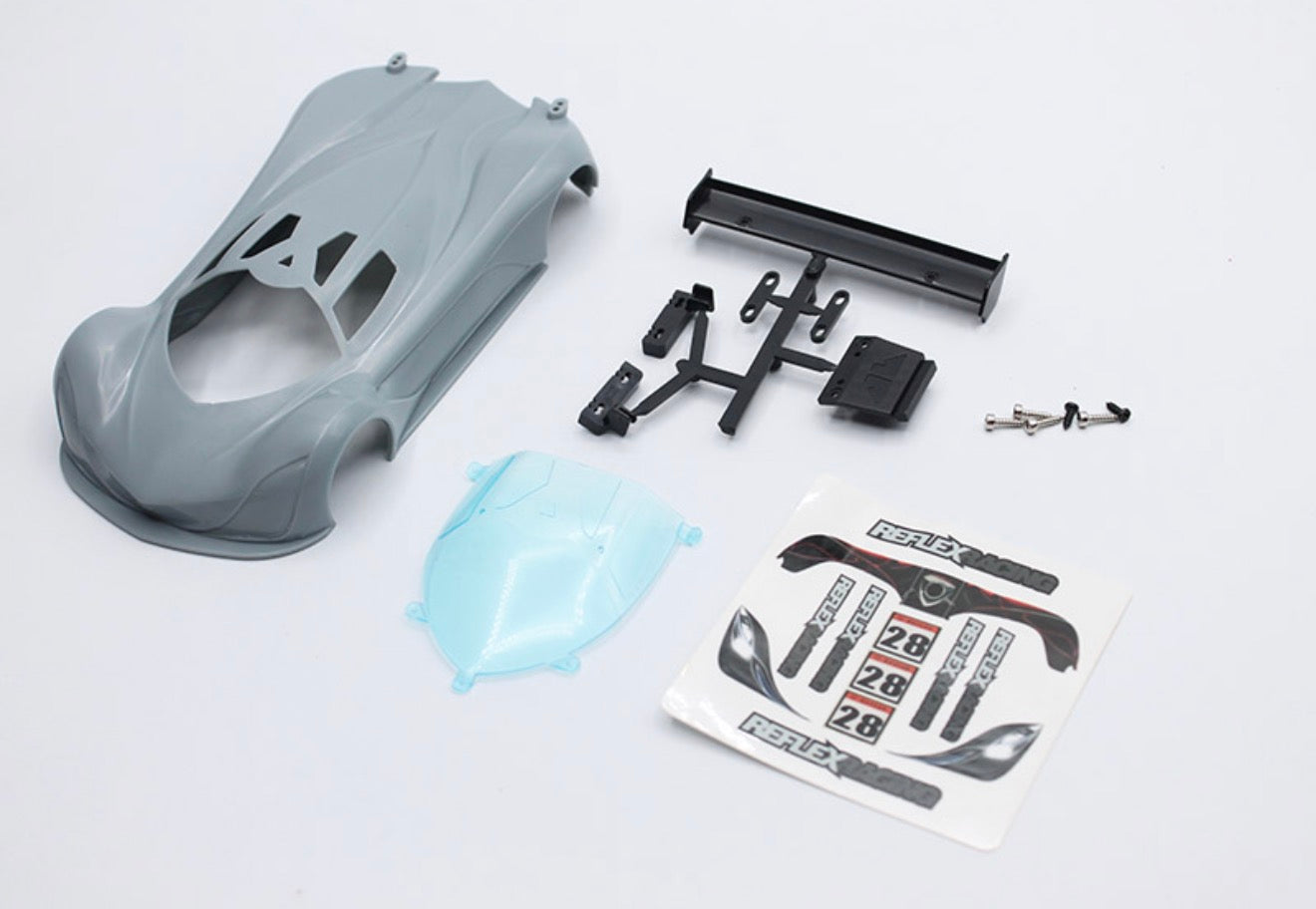 Reflex Racing MF-1 ABS Plastic Body Set (Light Gray) RAW-001-LG