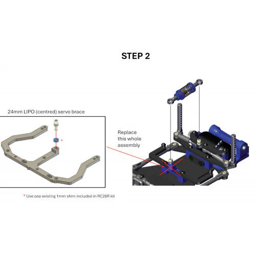 DAS Speed RC28 24mm lipo servo brace DAS-RC28-001-A