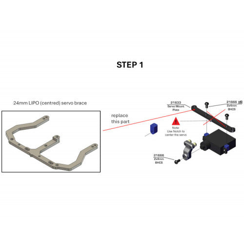 DAS Speed RC28 24mm lipo servo brace DAS-RC28-001-A